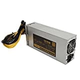 ASHATA 2000W Mining Netzteil, Unterstützt 8 GPUs GPU Mining Power, Einkanaliges 2U Netzteil PC Mining Netzteil mit Lüfter, 10 X 6 polig