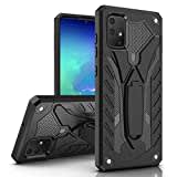 MILAN NICE Samsung Galaxy A51 Hülle Stoßfeste Kratzfeste Schutzhülle TPU+PC Silikonhülle mit Ständer Bumper Case Cover Mittlere Dicke Ritter Serie Handyhülle (Schwarz)