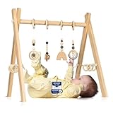 Spielbogen Baby aus Holz - Schadstofffreis Spieltrapez Baby Spielzeug ab 0 Monaten für Wohnung und Kinderzimmer mit Activity Holz-Spielzeug