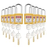 BULANGDI Lockout Tagout Locks Set-10pcs Yellow Loto Lockout Locks Lockout Locks Keyed Different 2 Keys Per Lockout Lock Out Lock Out Tag Out Vorhängeschlösser, Sicherheitsvorhängeschlösser für