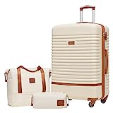 COOLIFE Koffer Trolley Koffer Reisekoffer von ABS Hartschalen Trolley 4 Rollen TSA-Schloss Der Koffer Enthält 1 Reisetasche und 1 Kulturbeutel