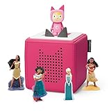 Toniebox Extrapack – Toniebox Starterset Pink mit Kreativtonie + 4 x Disney Heldinnen Hörfiguren, Audioplayer für Hörbücher und Lieder, kabellose Musikbox mit Disney Hörspiel für Kinder ab 3 Jahren