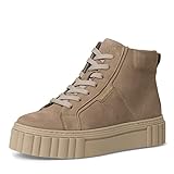 Tamaris Damen High-Top Sneaker, Frauen Halbschuhe,Wechselfußbett,Turnschuhe,Laufschuhe,high top Sneaker,Sneaker-Stiefeletten,Taupe,38 EU