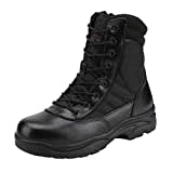 NORTIV 8 Herren Militärische Taktische Arbeitsstiefel Leder Motorrad Kampfstiefel,Size 42,Schwarz T,Trooper