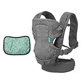 Infantino Flip Advanced 4-in-1-Trage mit Lätzchen – ergonomisch, umwandelbar, mit der Vorderseite nach innen und nach außen gerichtet, für Neugeborene und ältere Babys, 3,6–14,5 kg