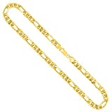 EDELIND Goldkette, Figarokette hohl Gelbgold 750 / 18K, Länge 50 cm, Breite 5,7 mm, Gewicht ca, 14,7 g, NEU