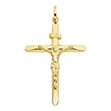 PRINS JEWELS Anhänger Kreuz Mit Jesus 14 Karat 585 Gelbgold Unisex (32)