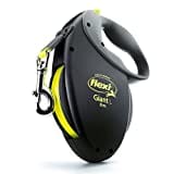 Flexi USA Giant neon einziehbare Hundeleine (Band), ergonomisch, strapazierfähig und verhedderungsfrei Haustier Laufleine für Hunde bis zu 49,9 kg, 7,9 m, groß, schwarz