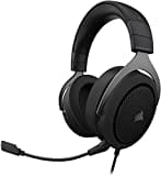 Corsair HS60 HAPTIC Stereo Gaming-Headset mit Haptischem Bass (Haptischem Bass durch Taction Technology, Ohrmuscheln aus Memory-Schaumstoff, Abgestimmten 50-mm-Neodym-Lautsprechertreiber) Carbon