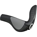 Ergon - GP4 Ergonomische Lock-on Fahrradgriffe mit Bar-End Unterstützung | Regulär kompatible | Für Touring und Trekking Bikes | Large | Schwarz/Grau