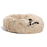 Best Friends by Sheri The Original Calming Donut - Beruhigendes Haustierbett für Katzen & Hunde - maschinenwaschbar - Taupe - 58 x 58 cm - S