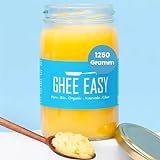 Ghee Easy 1250g Bio Ghee von Grasgefütterten Kühen - Hochreines Authentisches Ayurveda Ghee, Ohne Zusatzstoffe - Zertifiziert Organisch & Biologisch - Frei von Laktose und Gluten - 100% Europäisch