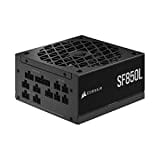 Corsair SF850L Vollmodulares, Geräuscharmes SFX-Netzteil, für ATX 3.0 PCIe 5.0, Leiser 120mm PWM Lüfter, 80 Plus Gold-Effizienz, Null-Drehzahl Modus, 105°C Kondensatoren, 850 Watts, Schwarz