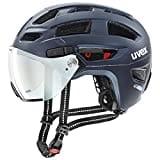 uvex finale visor V - sicherer City-Helm für Damen und Herren - mit Visier - inkl. LED-Licht - deep space matt - 56-61 cm