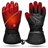 SNOW DEER Beheizte Handschuhe,Wiederaufladbarem Lithium Lonen Akku Skifahren Fausthandschuhe für Herren und Damen,Skifahren,Jagen,Angeln,Reiten,Radfahren,Camping,Wandern, Motorradfahren Handwärmer