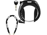 ABUS Rahmenschloss PRO SHIELD PLUS 5950 NR - Fahrradschloss-Set mit Schlosskette Chain 6KS/85 und Schlosstasche ST5950-8,5 mm - ABUS Sicherheitslevel 9 - Schwarz