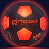 NIGHTMATCH LED Leuchtfußball | fußball | Offizielle Größe 5 | Wasserdicht | Im Dunkeln leuchten | Fussball Kinder & Erwachsene | Leuchtender Fußball | Für Drinnen & Draußen