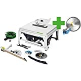 Festool Tischkreissäge TKS 80 EBS KT/W40 Limited Edition (mit Kreissägeblätter, Patronen KT-TKS 80, Winkelanschlag, Absaug-Set, Schiebestock, Innensechskantschlüssel, Gabelschlüssel)