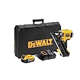 DEWALT 18 Volt Akku-Nagler DCN695P2 (für papier- und drahtgebundene D-Kopf- und außenmittige Rundkopfnägel von 50 – 90 mm Länge, Einzelauslösung, inkl. 2x 18 Volt / 5 Ah Akkus und Ladegerät, Koffer)