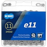 KMC Unisex E11 Ept eBike Kette, Argento Scuro, 136 Link