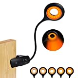 Leselampe,16 LED klemmlampe bett, Buchlampen USB Wiederaufladbar Klemmleuchte 5 Helligkeit Dimmbar 360° Flexibel Klemmlampe Augenschutz Bernstein Nachttischlampe Nachttischlampe