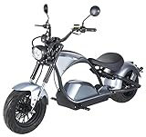 E Chopper Angry Blake, ElektroRoller 86 km/h, Samsung-Lithium-Akku Elektro Roller für Camper und Pendler 4000 wat (Gray)