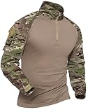 XKTTAC Combat Shirt Tactical mit 2-4 Taschen Herren Militär Ausrüstung Security Outdoor Polizei Hemd Bundeswehr Paintball Airsoft(A-cp/4 Taschen,3XL)