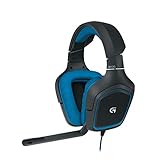 Logitech G430 Gaming-Headset, 7.1 Surround Sound, 40 mm Treiber, USB-Anschluss, Noise-Cancelling Mikrofon, Bedienelemente am Kabel, PC/Xbox One/Nintendo Switch - schwarz/blau