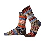 Solmate Socks - Mismatched Wool Socks for Women or Men - Rot - Medium (Damen 8-10; Herren 7-9) US