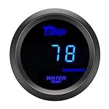 ETOPARS Universelle Auto Wassertemperaturanzeige 2Zoll 52mm Auto Wassertemperatur Messgerät Digitales Celsius Wasser Temperatur Anzeige Blau Lichtanzeige Instrument Rauchtönung Len