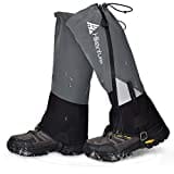 HIKENTURE Gamaschen Wandern Jagd Fahrrad, Gamaschen Herren Damen Wasserdicht, Regengamaschen, Gamaschen Outdoor zum Schutz von Hose&Schuhe vor Schnee/Regen/Insekten, Gaiters Schneewandern-Grau-S