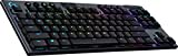 Logitech G915 TKL Tenkeyless Lightspeed Wireless RGB Mechanisches Gaming Keyboard, Linear Schalter Low-Profile-Schalter-Optionen, LIGHTSYNC RGB, Advanced Wireless und Bluetooth Support - Schwarz