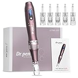 Dr. pen Ultima A10 Microneedling Pen - Profi Drahtloser Dermapen Microneedling für Gesicht, Körper und Haar-/Bartwachstum - Mit 5 Patronen(12/24/36/42 Pins,Nano-R) - ECHTHEITSGARANTIE Geschenke Frauen