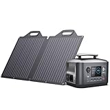 BigBlue 537,6Wh Solargenerator mit 100W Solarpanel ETFE, Tragbare Powerstation mit LiFePO4-Akku, 600W AC Ausgang (1200W Spitzenlast), IP68 Solar Ladegerät, Solar-Generator mit 8 Ausgängen für Outdoor