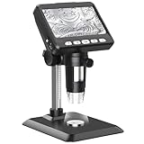 Ashfly Mikroskop, LCD Digital Mikroskop 500X 4,3-Zoll 1080P USB Mikroskop mit 8 einstellbaren LED Licht, PC-Ansicht, kompatibel mit MacOS Windows ideal für Kinder und Erwachsene