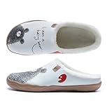 UIN Damen Mules Mode Komfort Reise Kunst Gemalt Chunky Schuhe Breite Zehe Casual Haushalt Hausschuhe Slip On Loafers Malaga - Be with You (37)