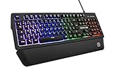 The G-Lab Keyz Palladium Gaming-Tastatur, AZERTY, kabelgebunden, USB, RGB-LED-Hintergrundbeleuchtung, Mehrfarbig, magnetische Handgelenkauflage, 26 Tasten, Anti-Ghosting, langlebig – PC PS4 Xbox One