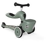 Scoot & Ride Highwaykick 1 Lifestyle 2in1 Kickboard/Scooter und Rutscher, Farbe: Green Lines, für Kinder von 1 bis 5 Jahren, 96604, 57-64 cm