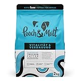 Pooch & Mutt - Vitalität & Verdauung, Getreidefreies Hundetrockenfutter für Empfindliche Hunde, Lachs und Süßkartoffel, 2 kg