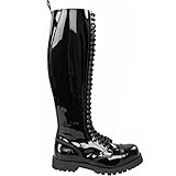 Alpha Rangers 30-loch Boot Ranger Festival Army Gothic Leder Springerstiefel NEU Schwarz Lack 5067 UK 7 / EU 41