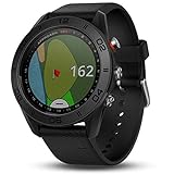 Garmin Approach S60 GPS-Golf-Uhr mit Schwarz Silikon Band, Schwarz, 3.05 cm