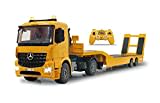 JAMARA 405107 - Tieflader Mercedes Arocs 1:20 2,4GHz - An- und Abkoppeln , Tiefladerabstützung + Rampe hoch/runter, Hupe, Rückfahrwarnsound, realistischer Motorsound, 2 Geschwindigkeitsstufen