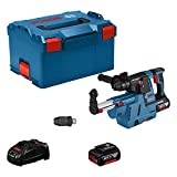 Bosch Professional 18V System Akku Bohrhammer GBH 18V-26 F (inkl. 2x 6.0Ah, GAL 1880 CV, Staubabsaugung, Zusatzhandgriff, Tiefenanschlag 210mm, SDS plus Schnellwechselbohrfutter 13mm, Einlage, L-BOXX)