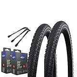 2er Set Schwalbe Reifen G-One Bite schwarz Reflex 28 x 2,0" (50-622) + Schlauch auswählbar + MSZweirad Reifenheber (SV Schläuche)