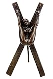 Kunst & Ambiente - Erotik Akt - Domina Sklavin Ivi am Kreuz - J. Patoue - 2-teilig - BDSM - Erotische Sex Bronzefigur - Erotik Skulptur - Sexy Figuren und Skulpturen kaufen