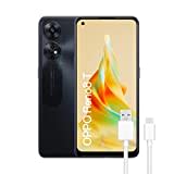 OPPO Reno8T Smartphone, ohne SIM-Lock, 8 GB + 128 GB, Kamera 100 MP + 2 MP, Mikroskopkamera, Android, Akku 5000 mAh, Schnellladung, 33 W, Schwarz