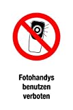 Verbotsschild - Fotohandys benutzen verboten - Kunststoff Selbstklebend - 30 x 45 cm