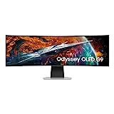 Samsung Odyssey OLED G9 Curved Gaming Monitor G95SC, 49 Zoll, AI Upscaling, QD-OLED-Panel, 5.120 x 1.440 Pixel, Bildwiederholrate 240 Hz, Reaktionszeit 0,03 ms, Mit Lautsprechern, Inkl. Fernbedienung