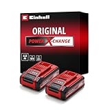 Original Einhell 4 Ah Power X-Change Plus Akku (18 V, Li-Ion, universell verwendbar für alle PXC-Geräte, Ladestandskontrolle, Twin-Pack, inkl. 2X 4 Ah Akkus, ohne Ladegerät)