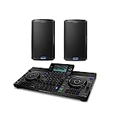 Denon DJ SC LIVE 4 und 2x Alto Professional TS410 - Standalone DJ-Controller, 4-Kanal Mixer, WLAN, Lautsprecher und 2x 2000W 10" Aktiver PA-Lautsprecher mit 3- Kanal Mixer, Bluetooth-Streaming und DSP